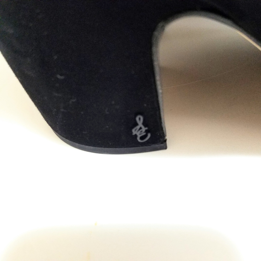 Sam Edelman Black Suede Knee-High Block Heel Boots - Picture 3 of 10